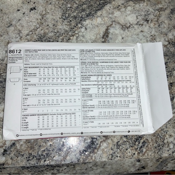 Simplicity Sewing Pattern Women's Easy Wrap Skirts by Ashley Nell Tipton 26W-34W - Picture 2 of 3
